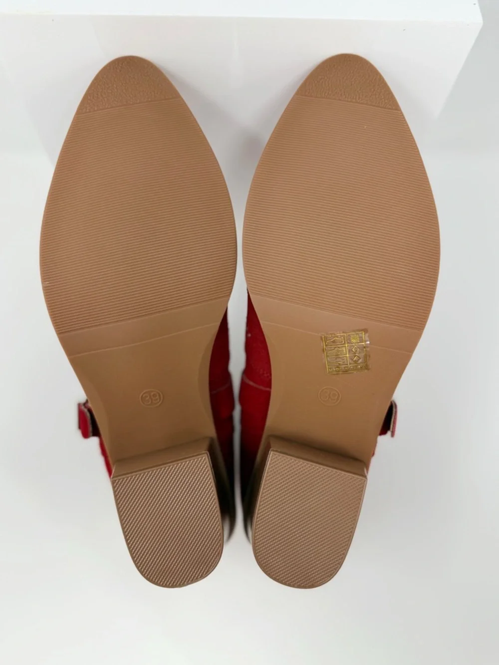 Red Rhinestone Western Ankle Boots Studded Cutout Buckle Booties Size 8 EU 39 - Picture 2 of 16